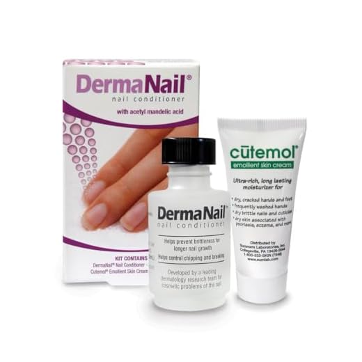 DermaNail Nail Strengthener & Cuticle Cream Set - Fingernail Care Kit with Liquid Nail Strengthener & Cutemol Cream (11.5g Sample) Healthy Growth - Repair for Brittle, Damaged, Thin, & Peeling Nails