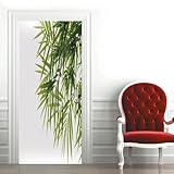 Sticker Porte Bambou Papier Peint Porte, Bambou Autocollant Poster Porte Auto Adhésif, Chambre Salon Salle de Bain Affiche Art Décor Mural 3D Stickers Porte 77 x 200 cm q4937
