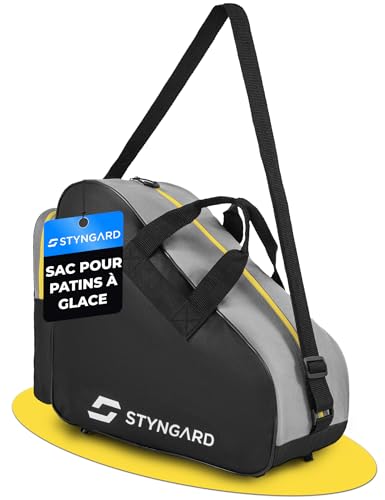 STYNGARD Sac à Patins à Glace pour Homme et Femme – Sac à Rollers en matériau Robuste – Modèle Montréal (Noir-Jaune)