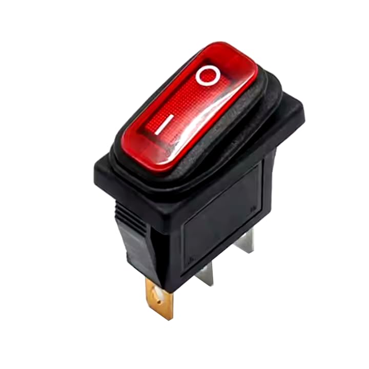 CentIoT - Waterproof Rocker Switch - IP65 KCD3 250V 35X18mm 15A 3PIN ON-OFF SPST (Illuminated Red)-image-38