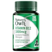 Nature's Own Vitamin B12 1000mcg Tablets 150 - Vitamin B Supports Energy Levels, Mental, Nervous System Function - Blood Cell Production - Relieves Fatigue, Maintains Vitamin B12 Within Normal Levels