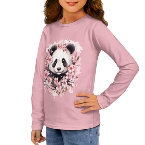 Image of Girls Long Sleeve T Shirt Cute Cartoon Crewneck Shirt for Kids 3-16Y Fall Winter Clothes