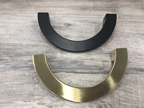 Honjie 5.71"/145Mm Cabinet Pulls Semi-Circular Antique Pull Knobs Traditional Symmetrical Pull Handles Gold Tone - 2Pcs(A Pair) Brushed Gold #TOP3