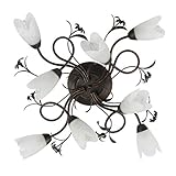 Florentiner Deckenlampe im Landhausstil ist für 8 х E14 Leuchtmittel mit max. 60 Watt und für externen Dimmer geeignet. (nicht inklusive)