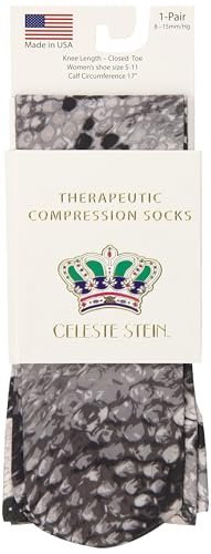 Image of Celeste Stein Therapeutic Graduated Women Compression Socks, Diabetic Socks For Womens, 8-15 mmHg For Regular Calf
