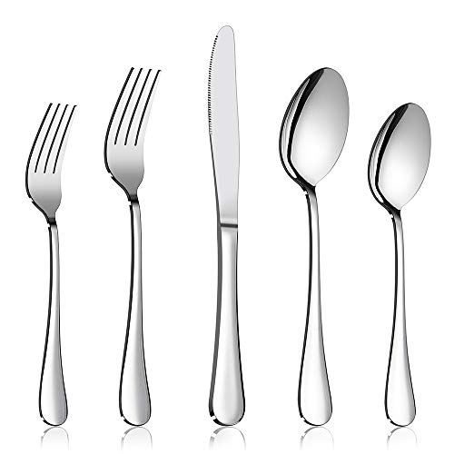 Silverware Set Service for 2, E-far 10-Piece Stainless Steel Flatware Set Cutlery Set