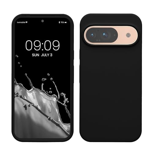 Image of FIRST MART Matte Silicone Back Cover for Google Pixel 9 - Black