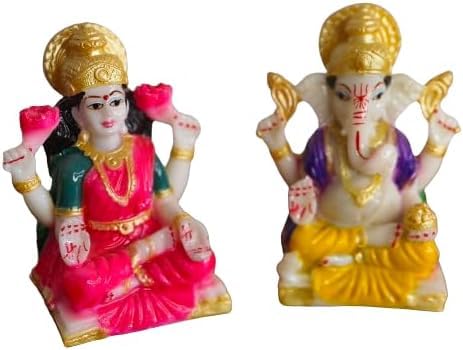 AYUSHNAIK Laxmi Ganesh Murti para Diwali Puja, Lakshmi Ganapati Murti para artículos de decoración Diwali, estatua de arcilla de terracota hecha a mano, ídolos Pooja, pieza de exhibición de Lakshmi