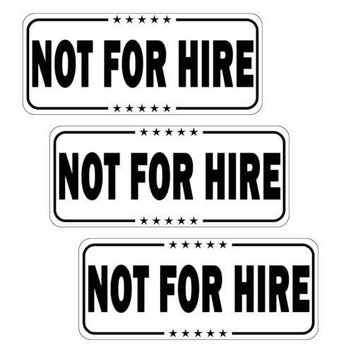 3 Pack Not for Hire Magnets Sticker for Cars, Heavy Duty Not for Hire Magnetic Sign, for Car Truck Tractor Trailer Magnetic Surface, Reflective & Waterproof