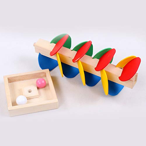 Giocattolo educativo Montessori Albero in Legno Palla in Marmo Run Track Game Baby Kids Giocattolo educativo di intelligenza per Bambini fghfhfgjdfj