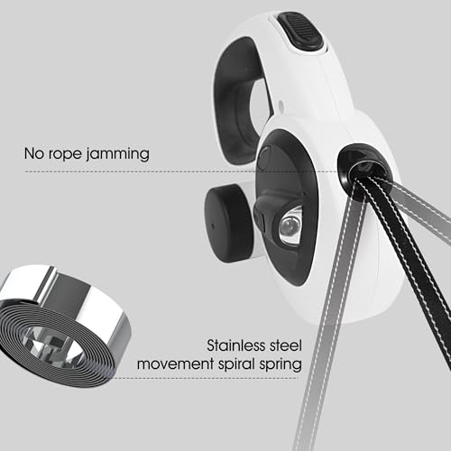 Gauzi Coleira retrátil 4 em 1 para cães de 5 m com luz LED e suporte para bolsa de cocô para cães pe