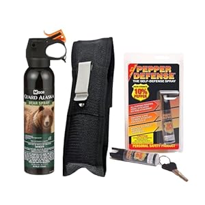 Guard Alaska Bear Spray with Belt Clip Holster and Pepper Defense Max Strength 10% OC Pepper Spray