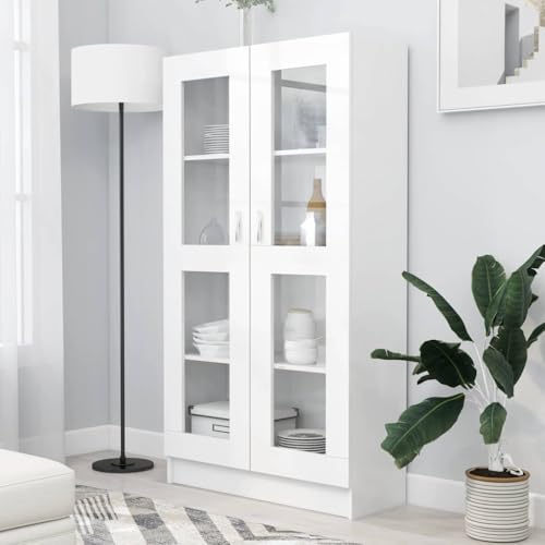 WEMYUFURN Vitrina blanca 82,5 x 30,5 x 150 cm...