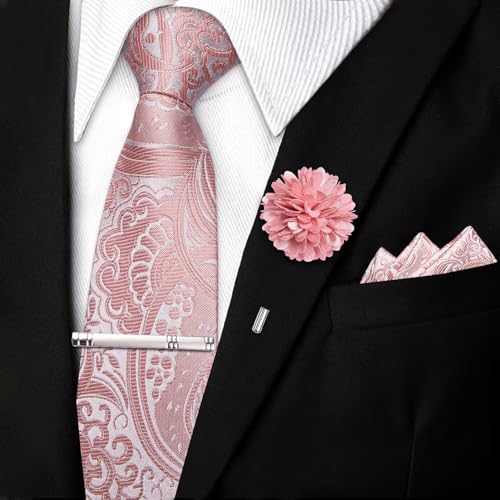 Image of DiBanGu Silk Zipper Ties for Men, Formal Pre-tied Necktie | Adjustable Tie,6PCS,Various Design Styles,Jacquard Woven,Skin-friendly,Practical Gift,Great for Wedding Party,Business Formal