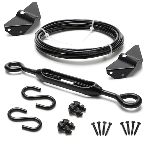 Anti-Sag Gate Kits for Wooden Fence, Anglecai Gate Support Cable Kit for Wood Gate Door Repair Kit, Anti-Sagging Fence Gate Kit Hardware for Wooden Fence Gate Sag Frame Kit