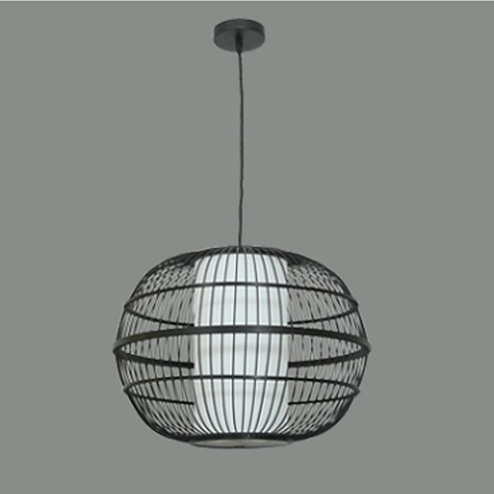 YUEGOO Chandeliers,Southeast Style Weaving Droplight, Modern Handmade Ceiling Light Nostalgia Country Natural Lamp Living Room Dining Room Challway Decorative Chandelier/Black