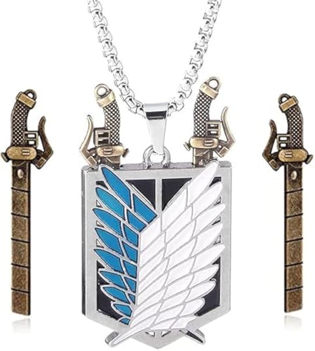 AOT Wings of Freedom Eren's Key Pendant Necklace - Shingeki No Kyojin Anime Chains - Gifts for Men Women and Fans