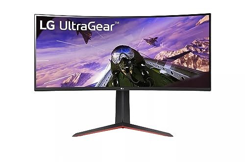 LG شاشة الترا جير™ في ايه منحنية 34GP63A-B 34 انش QHD (3440 × 1440) HDR 10 مللي ثانية MBR (5ms GtG) معدل تحديث 160Hz وشاشة AMD فري سينك بريميوم مع حامل قابل للتعديل