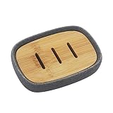 Top-spring Shower Soap Holder Tray, Bamboo Soap Dish Holder, Resin Wooden Soap Dish Tray for Shower