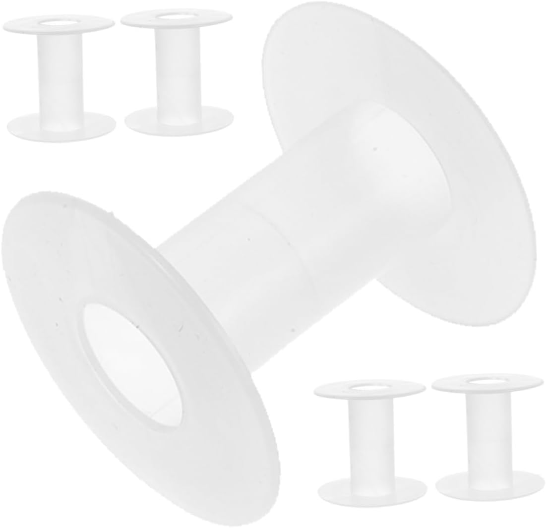 DOITOOL 5pcs Embroidery Bobbins Plastic Thread Spools for Embroidery Machine Yarn Thread Floss More Tangle Sturdy Multifunctional Storage