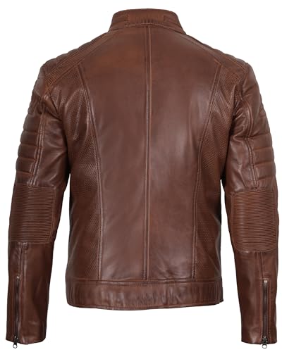 Decrum Leather Jacket Men - Cafe Racer Style Fashion Real Lambskin Leather Jacket For Men4