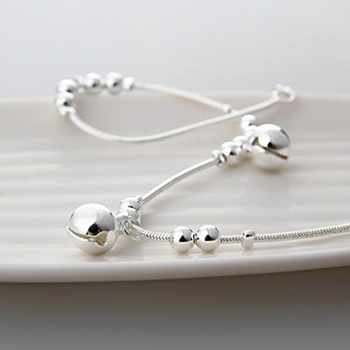 Cavigliera in Argento Sterling per Donna Cavigliere Regolabili Summer Beach Campane Carine Ciondolo Accessori per cavigliera Piede Catena Piede Gioielli