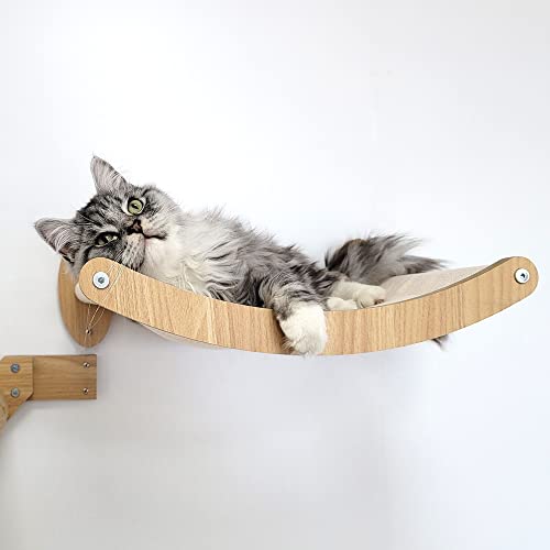 Heykitten 17" Cat Wall Hammock & Jump Steps Set For 2X4 Stud Mount For Large Indoor Cats #TOP2