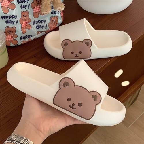 Kawaii Bear Slipper Cute Shoes for Women Teen Girls Home Cloud Slides Bathroom Sandal Men Clothes3