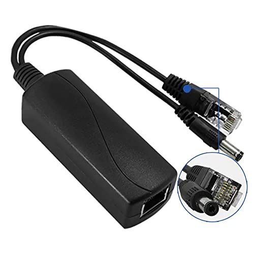 Adaptador divisor PoE JacobsParts 48 V a 12 V, 2 A, compatible con IEEE 802.3af, para cámaras de seguridad, teléfonos VoIP y puntos de acceso inalámbricos miniatura 6