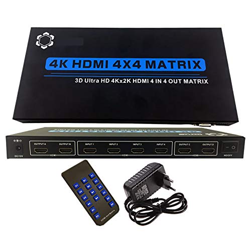 Distribuidor HDMI 4 x 4 Matrix 4k Função Edid