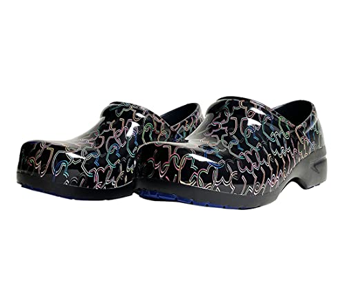 Image of Anywear SR Angel Slip Resistant Work Shoes for Women - Fluid Resistant Nursing Clogs - All Day Comfort Gardening, Nurse Clogs & Chef Shoes - Links of Love - 6 Women /4 Men