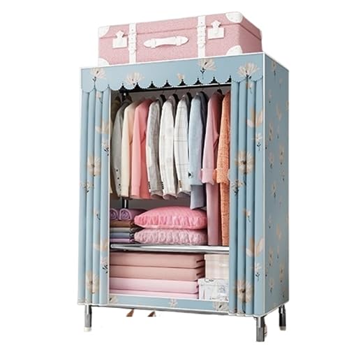 Armario independiente de tubo de acero – Armario de almacenamiento para dormitorio y apartamento (86 cm x 46 cm x 175 cm) – Elegante diseño combinado