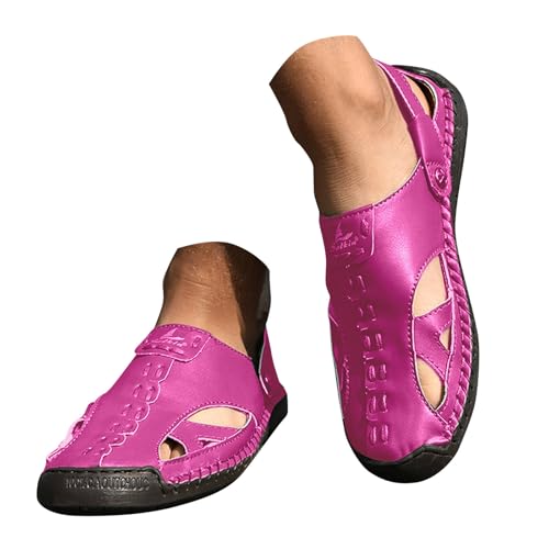 Sandales cuir bout couvert offrant protection et semelle crantée