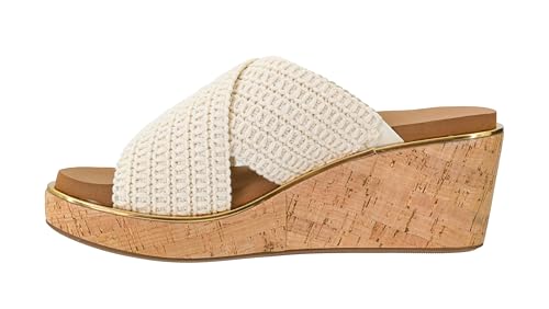 Image of Corkys Footwear The Peace Out 2.5-Inch Woven Strap Wedge - Trendy and Chic Strap Design, Comfortable, Lightweight, and Durable Summer Wedges for Versatile Fashion
