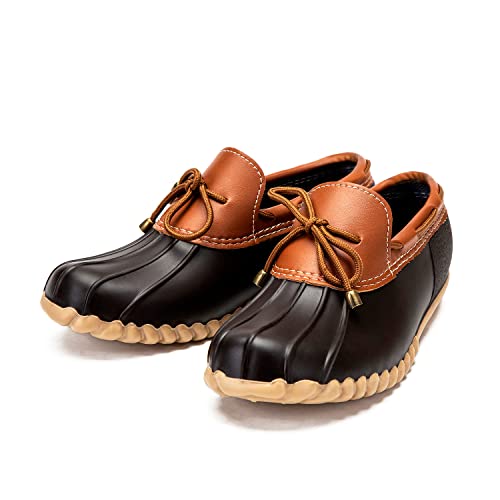 DKSUKO Womens Waterpoof Loafer Shoes Slip On Flat Duck Boots
