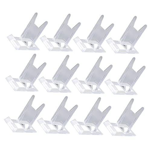 DOITOOL 20pcs Transparent Business Card Display Stand Plate Holder for Display Stands for Office Home