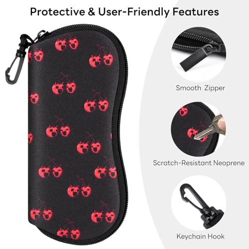 Image of Sunglasses Case with Belt Clip, Ultra Light Neoprene Zipper Soft Padded Glasses Case for Women Men