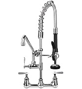 TBER Commercial Kitchen Faucet 8 Inch Center Wall Mount Sink Faucet for Restaurant Industrial 25"...