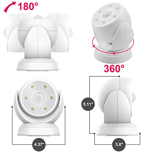 Honwell Battery Operated Motion Sensor Light Outdoor Wireless Waterproof Spotlight Motion Detector Security Light, Light Sensor Auto On Off For Porch Stair Hallway Garage Wall Shed House Door (1Piece) #TOP2