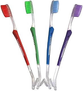 Orthodontic Toothbrushes x 4 ~ V Trim Double-Ended (4 Colour Pack) by Dental