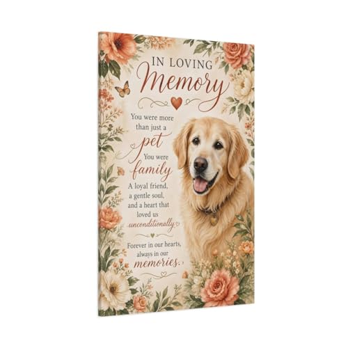 Toile canvas Golden Retriever haut de gamme | Impression d'art florale 80x120 cm