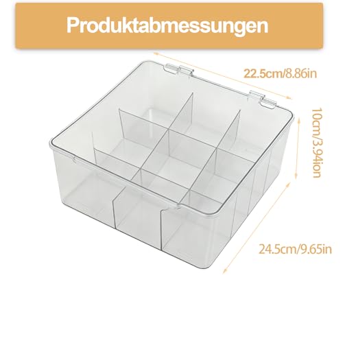 Durchscheinendes Grau Karteikarten Box A8, 22,5 x 24,5 x 10 cm karteikarten mit Deckel, Vokabelbox Lernbox，für Lernkarten, Visitenkarten, Notizzettel, Teebeutel & Kaffeepackungen (Hellgrau-1)