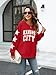 MNLYBABY Football Sweatshirt Women Game Day Sweatshirts in My Game day Era 87 Graphic Long Sleeve Tops Ruby Red