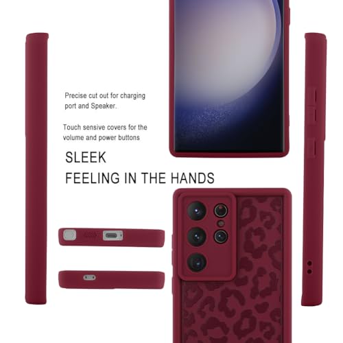 Image of Compatible with Samsung Galaxy S23 Ultra Case, Wine Red