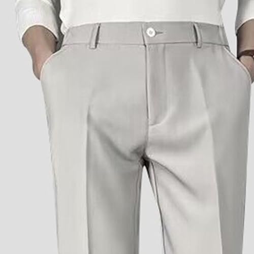 Men Classic Korean Style Suit Pants Wrinkle Free Lightweight Casual Pant Men Flat Front Straight Formal Pant4