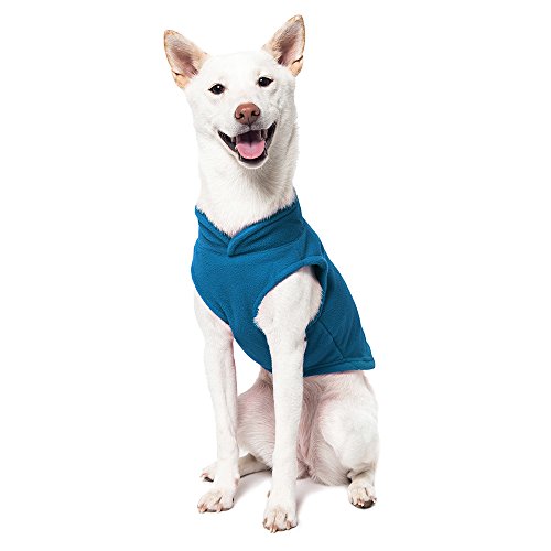 Image of Gooby Fleece Vest Dog Sweater - Deep Blue, X-Large - Warm Pullover Fleece Dog Jacket with O-Ring Leash - Winter Small Dog Sweater Coat - Cold Weather Dog Clothes for Small Dogs Boy or Girl (Pack of 2)