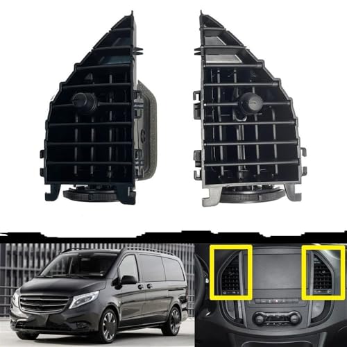 Grille d'aération Vito 2017-2021 cache de console centrale noire - 5