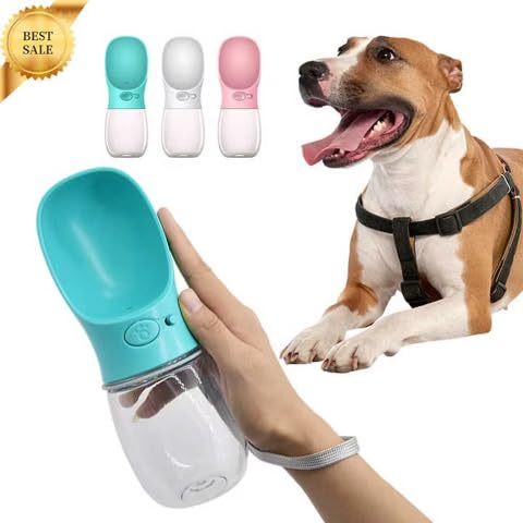 Portable Dog Water Bottle, Capacity, Leak-Proof Dispenser for Walking Travel, Hiking, Camping, Outdoor Use (Elegant white, 550ml) - Image 3