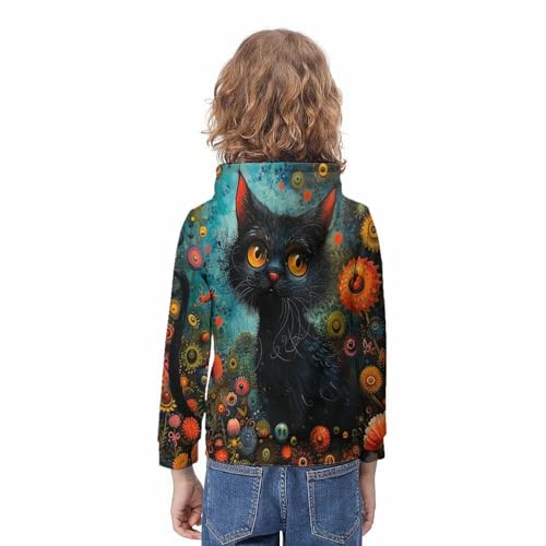 Sweat à capuche chat 3D pour garçon de 13 à 15 ans avec poches - 4