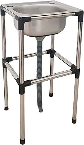 Stainless Steel Utility Sink, Drainboard Commercial Sink, Commercial Grade Laundry Tub Culinary Sink For Outdoor, Indoor, Garage, Kitchen, Laundry/Utility Room ( Color : Without Faucet , Size : 59*44*